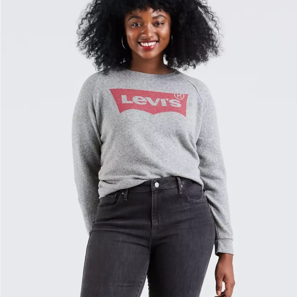 Levi's Heather Gray Crewneck with Red Emblem